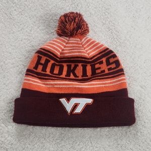 Hokies Virginia Tech VT Striped Pom Beanie